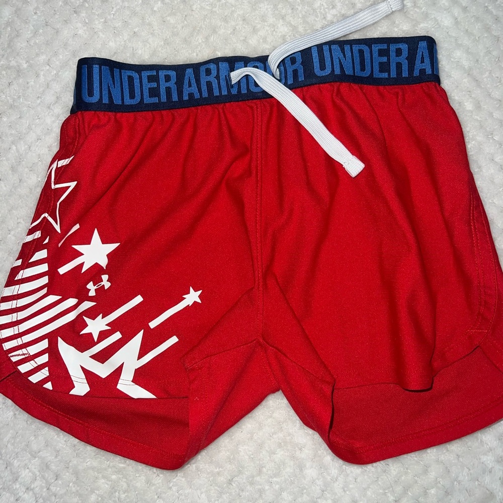 Under Armour Red Athletic Shorts YM